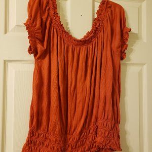 NWOT ** SOFT ORANGE PEASANT TOP